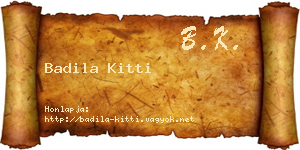 Badila Kitti névjegykártya